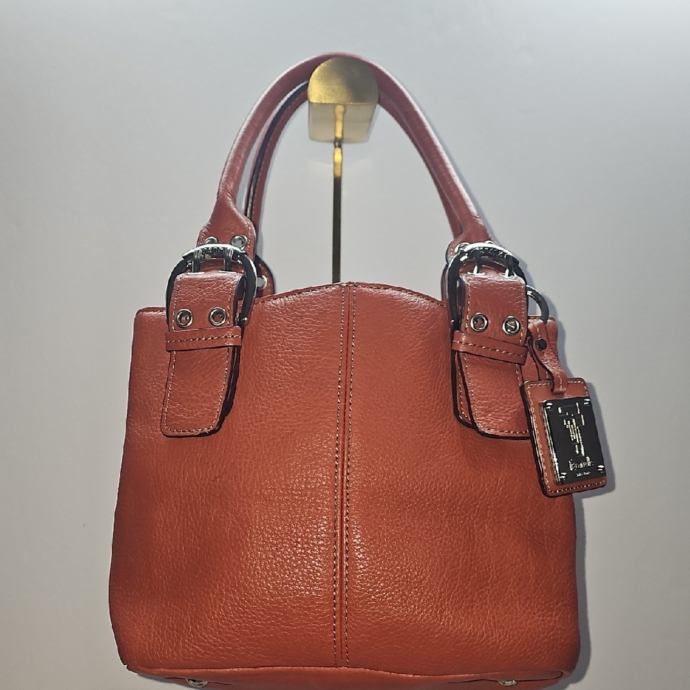 Tignanello Terracotta Leather Satchel with Silver‎ Hardware *EUC*
